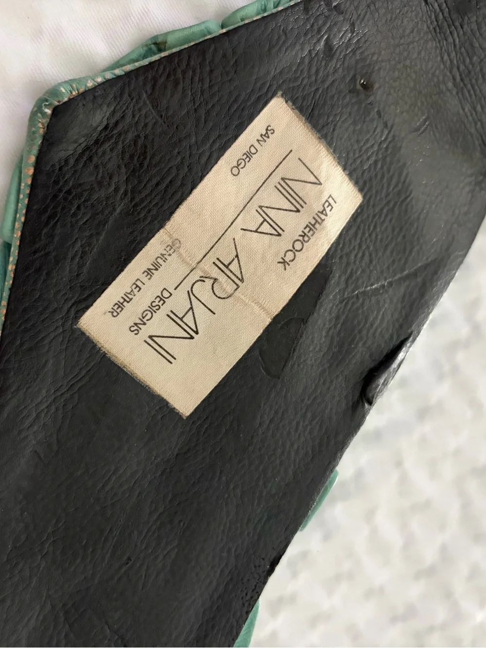 Vintage Nina Arjani Leatherock Belt Boho Artisan Belt Genuine Leather 80’s